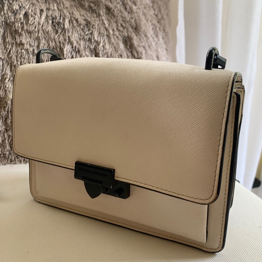 Rebecca Minkoff Small White Crossbody with Gunmetal Hardware